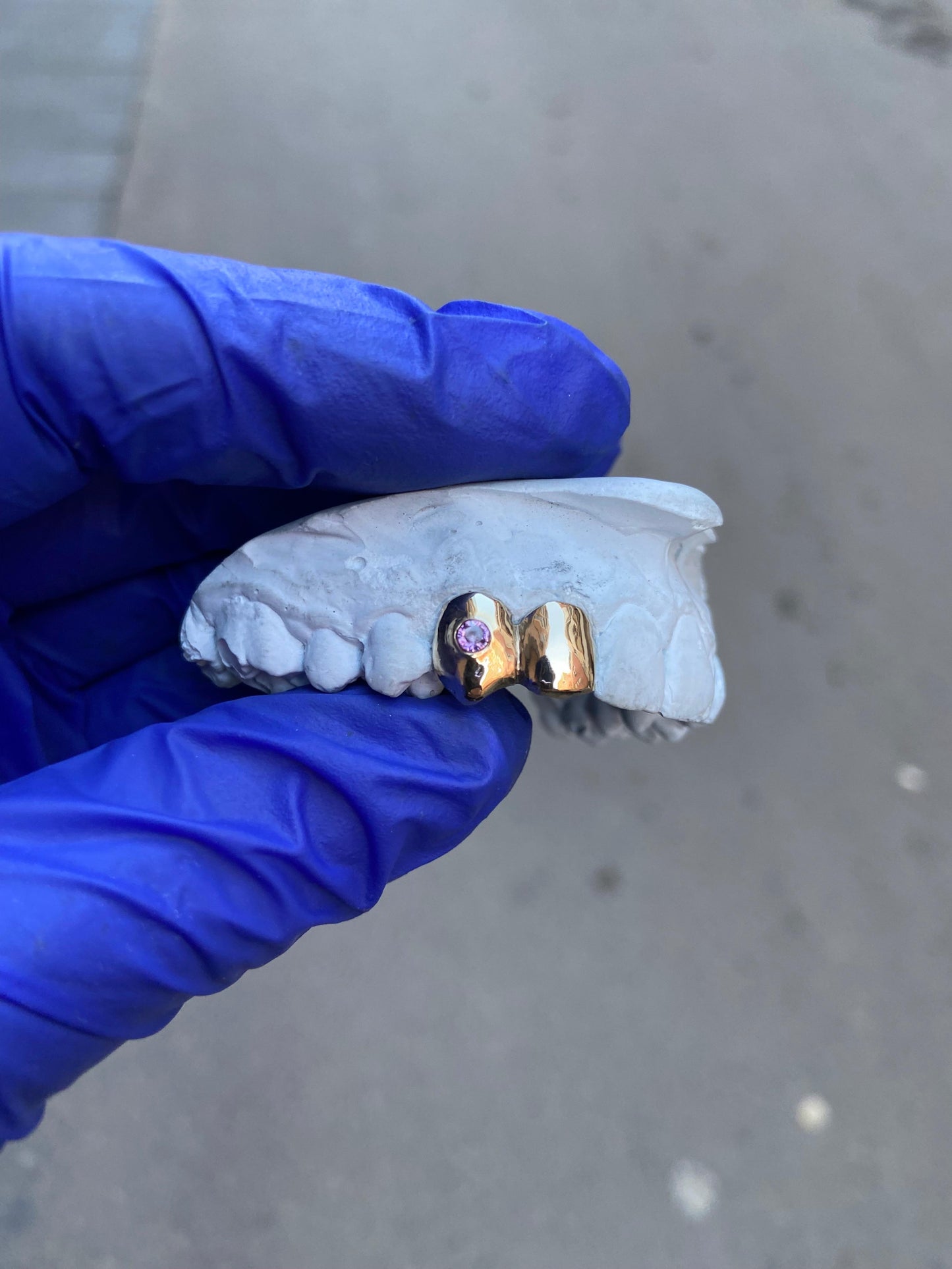 GRILLZ 2 PIEZAS ORO DENTAL + CIRCONITA 💜 AMATISTA 💜